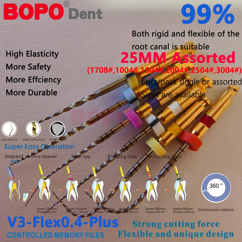6 قطعة/صندوق الأسنان إندو SC قناة الجذر ملف دوار التنشيط الحراري ملفات NiTi محرك استخدام 31 مللي متر/25 مللي متر تفتق 04/06 إندو ملفات دوارة #4
