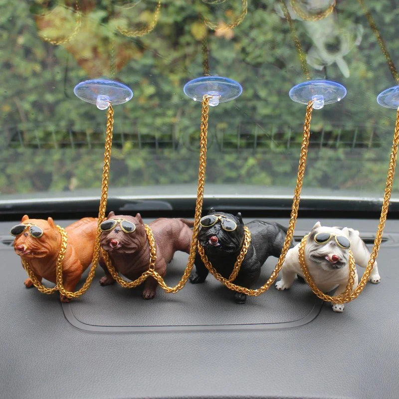 Funny Smoking Bully Dog Car Ornaments Accessories Fashion Man Animal Car Dashboard Decoration Car Interior Accessories Car Decor