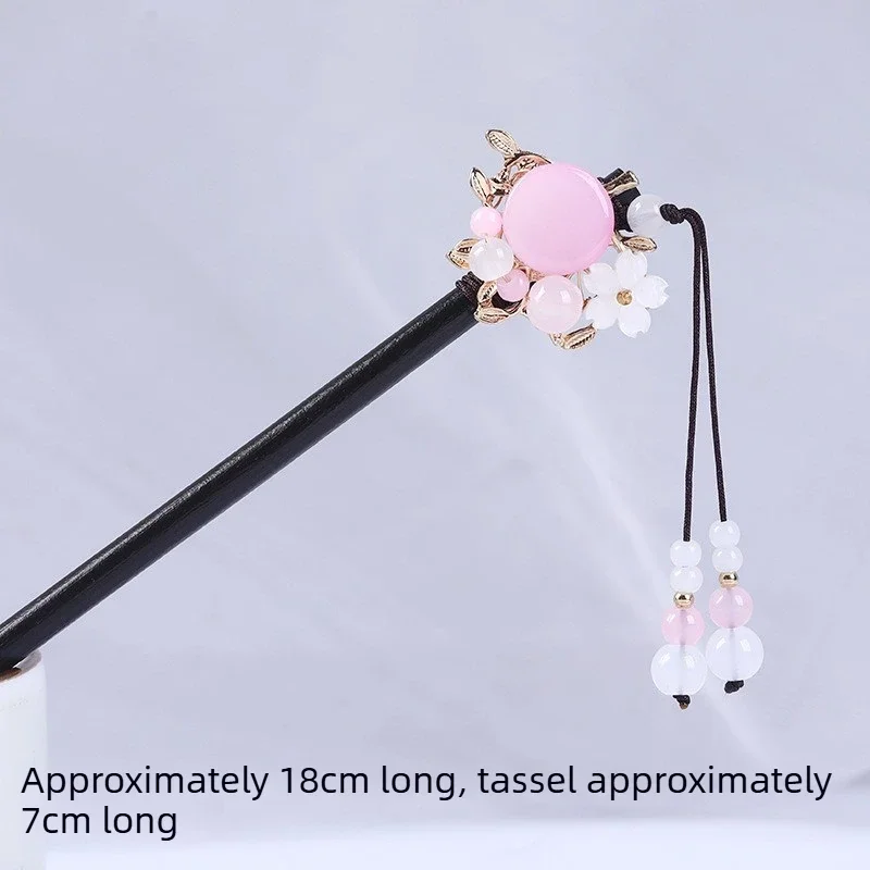 

New Chinese style disc hair wooden hairpin fringed hairpin antique hairpin wooden hairpin wooden hairpin Hanfu headdress