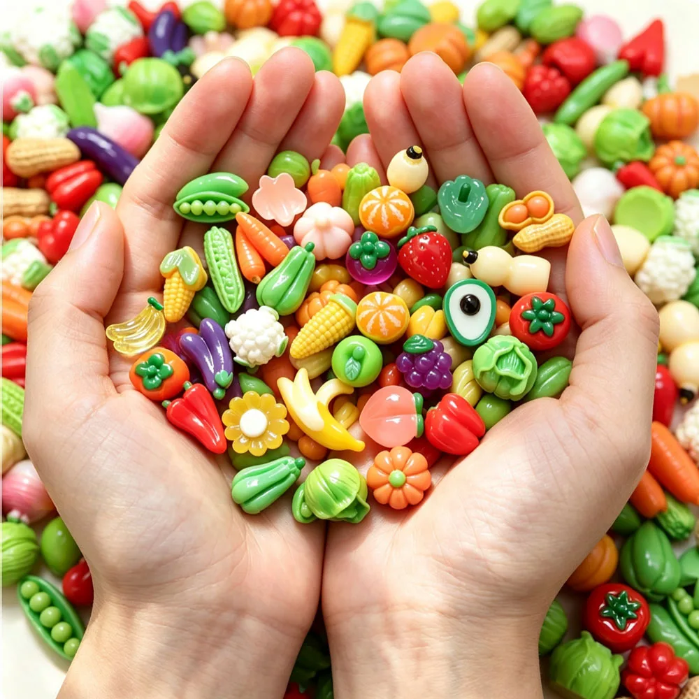 Mini Fruits Toy Vegetables Toys, Miniature Food Models, Mini Pretend Play Toys for Girls Kindergarten Home Decoration