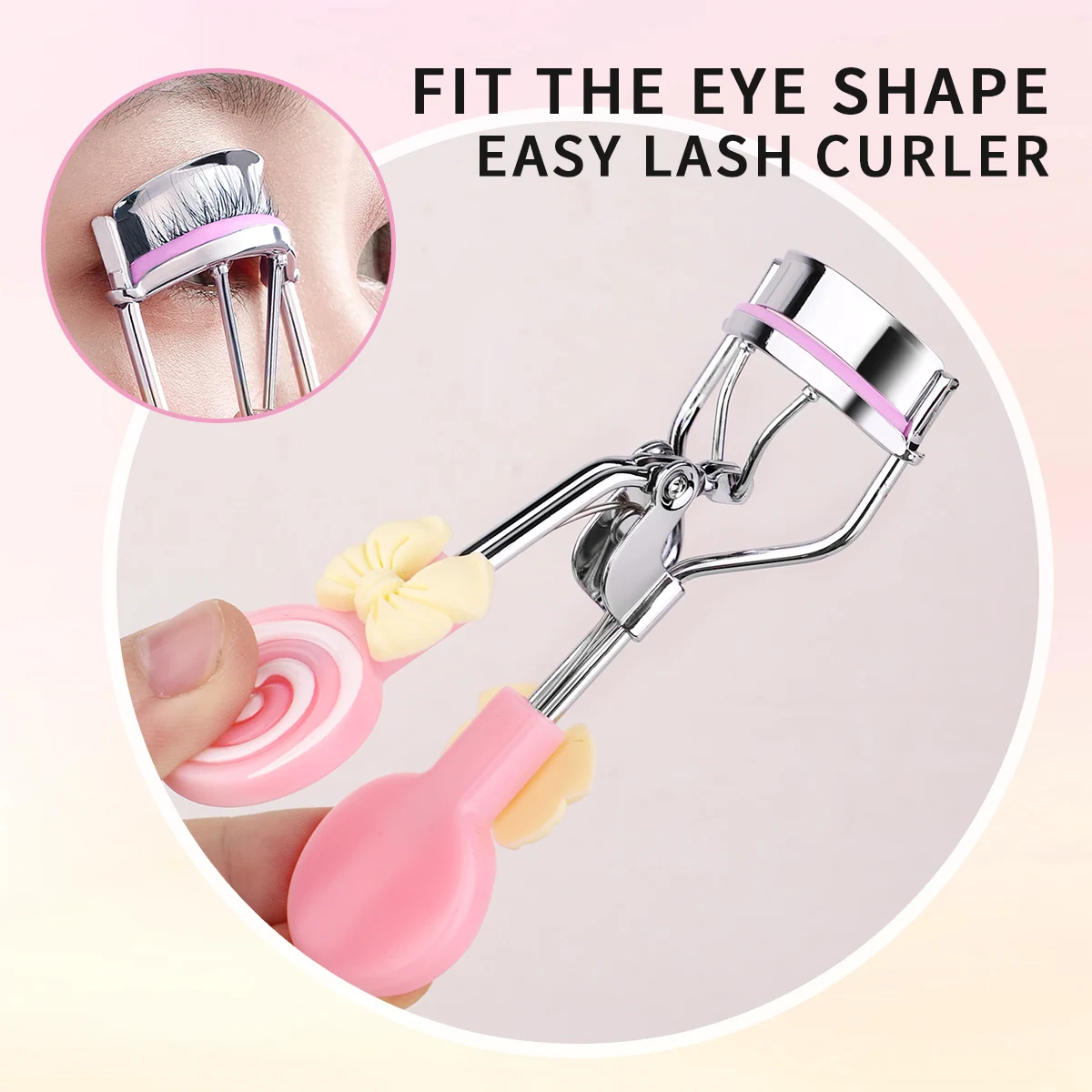 1/6/16pcs Cute Lollipop Eyelash Curler Set, Eyelash Curler+Replacement Silicone, Beautifully Packaged in Gift Box, Perfect Gift