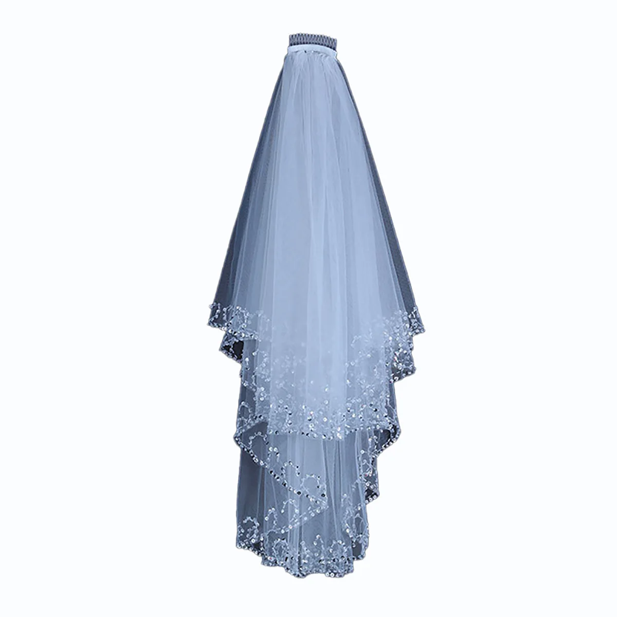 Bridal Veil Wedding Veils Women's White Tulle Short Veils Ribbon Edge With Comb for Brides Bachelorette Hen Party