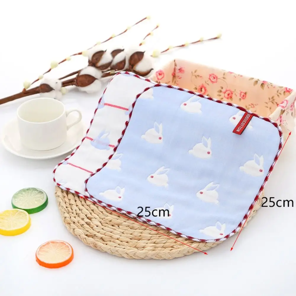 純綿ベビーフェイスタオル正方形給餌げっぷ布子供の吸収性ハンカチハンドタオル 6 層小さなタオル