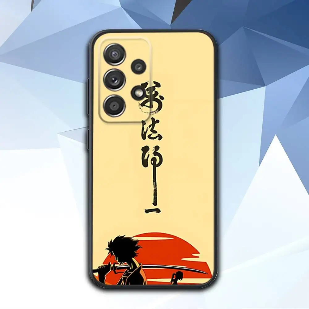 حافظة هاتف لهاتف سامسونج S 25,24,23,22,30,21,10,9,Ultra,Plus,Lite,FE,4,5 G حافظة ناعمة S-ساموراي أنيمي C-Champloo باللون الأسود