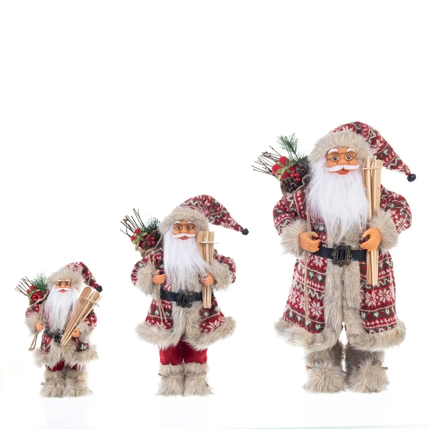 Backpack Santa standing doll plush cartoon fabric doll ornament creative home decoration