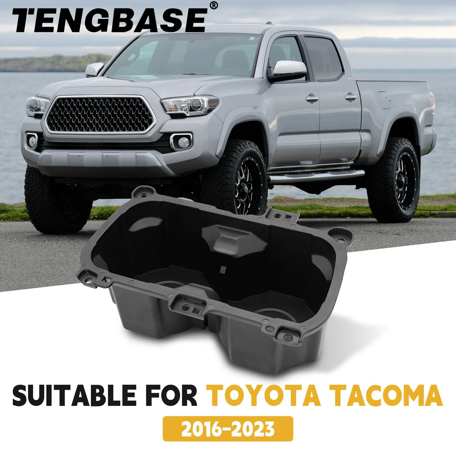 Oversized Center Console Cup Holder For Toyota Tacoma 2016-2023 ABS Plastic Cup Holder Replacement Oversized Cup Holder 3.65”