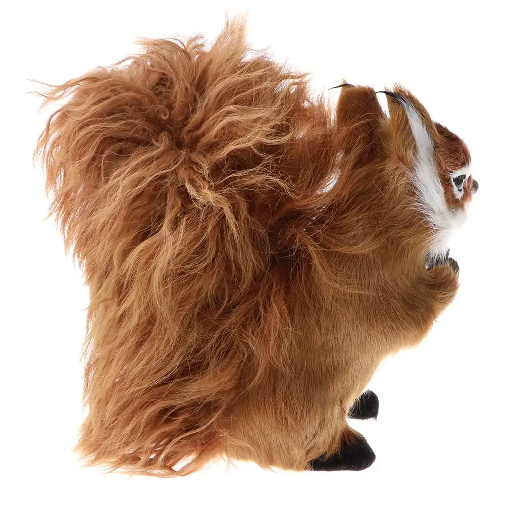 Lifelike Squirrel Action Figure Plastic Faux Fur Animal Model for Children Early Cognition Educational Toy Home Desk Display