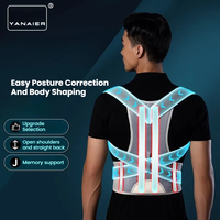 Men Women Adjustable Back Brace with Breathable Fabric, Lumbar Support & Upright Posture Improvement for Neck