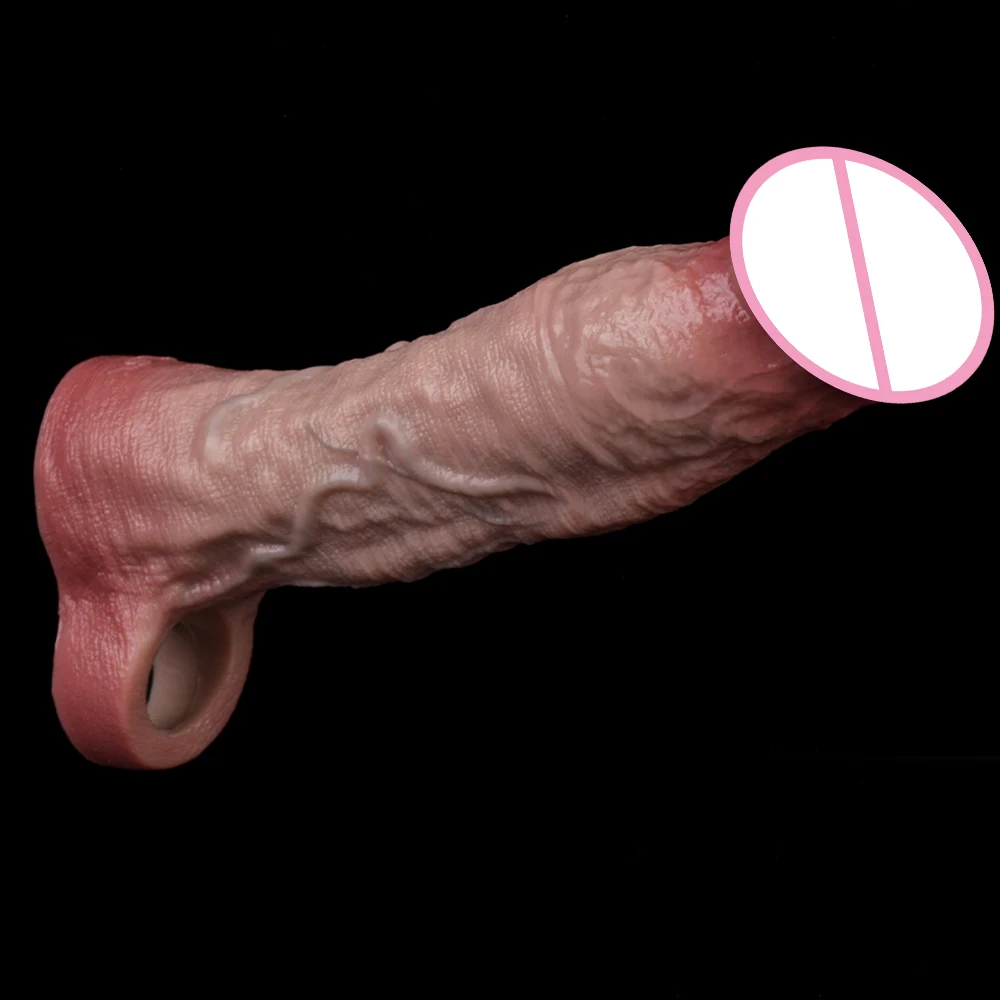 SXXY Soft Realistic Wireless Vibration Hollow Penis Sleeve Silicone Lifelike Enlarger G-spot Stimulating Adult Pleasure Toys - view 6