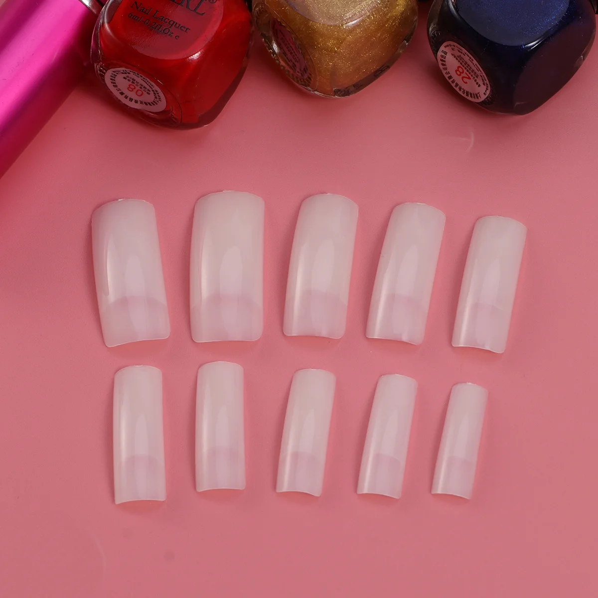 

500pcs Artificial Nail Natural Clear False For Professional Home Use Durable Non-Toxic Easy To Apply Gel Acrylic Fiberglass Fake