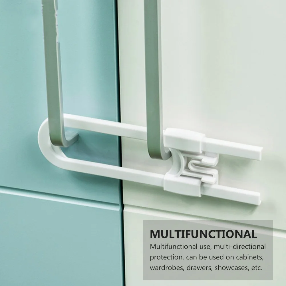 4 قطعة أقفال أمان الطفل حريزعلى الأطفال U على شكل أقفال أدراج خزانة تصميم مسنن آمن مشبك مرن لا حاجة للغراء