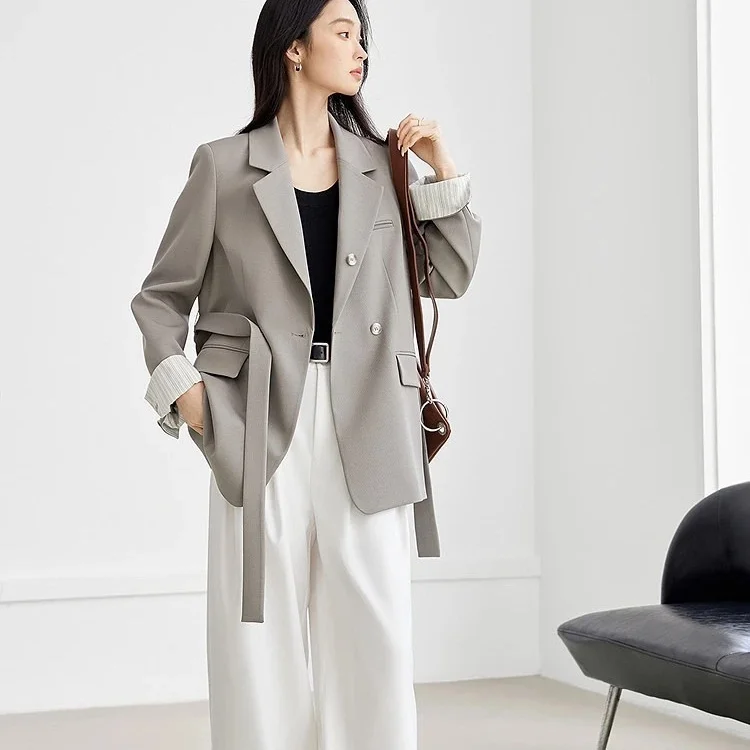 Dames Pak Vrouwelijke Kleding Elegante Vrouw Y2k Blazer College Lovertjes Dye Comfortabel Kleden Dikker Contrasterende Uitgeholde Punt