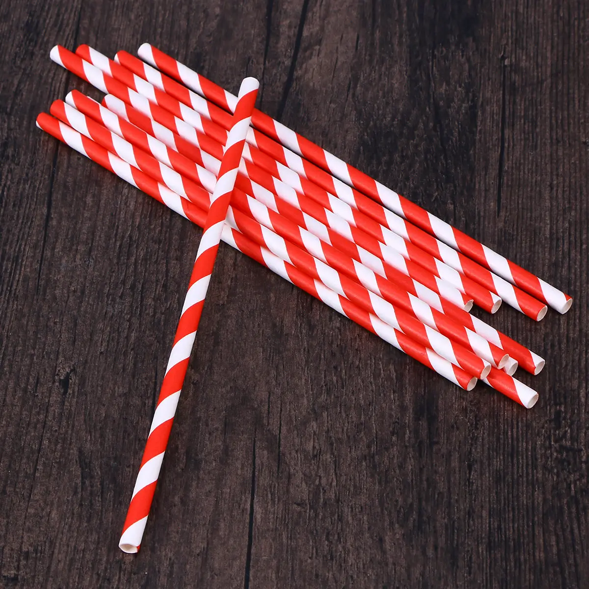 25Pcs Biodegradable Striped Paper Straws – Eco-Friendly Disposable Straws for Wedding, Birthday & Party