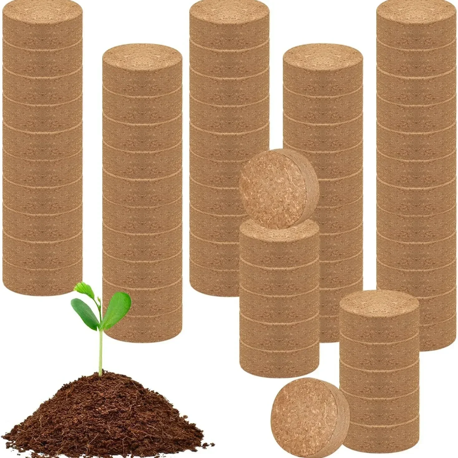 5pcs 5cm Premium Coconut Coir Bricks terreno da giardino 100% organico Eco fibra di guscio di cocco fibra di particelle in vaso pianta terreno