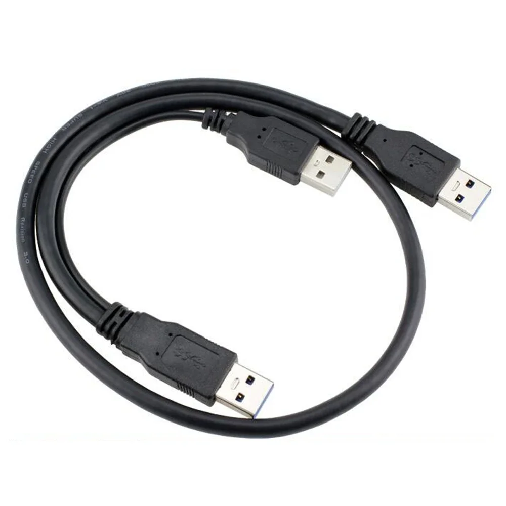 USB3.0 male mobile data cable connection cable 3A with auxiliary electrical port AM-AM