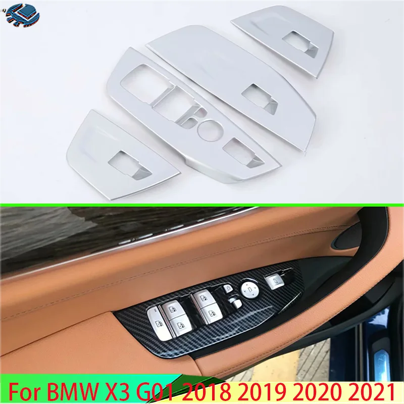 

For BMW X3 G01 2018 2019 2020 2021 2022 Car Accessories ABS Chrome Door Window Armrest Cover Switch Panel Trim Molding Garnish