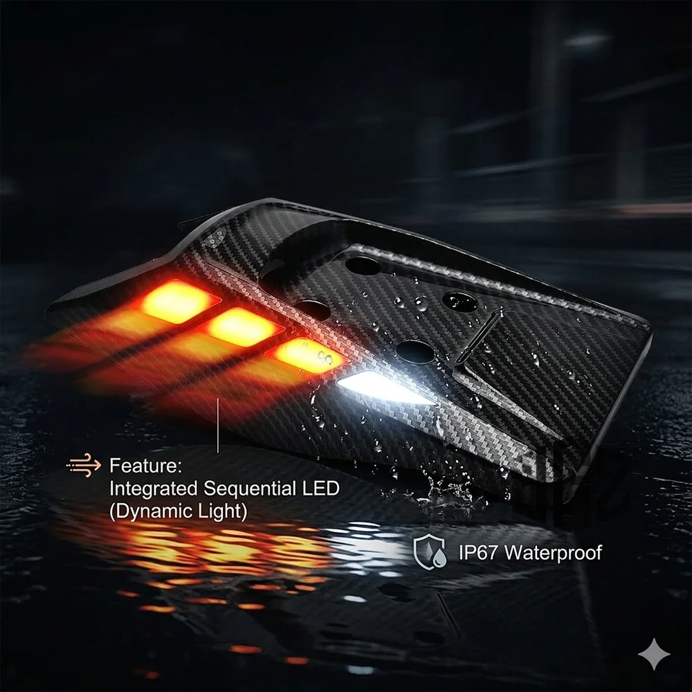 Motorcycle LED Undertail Signal Light Carbon Fiber Pattern Cover For YAMAHA R15m R15V4