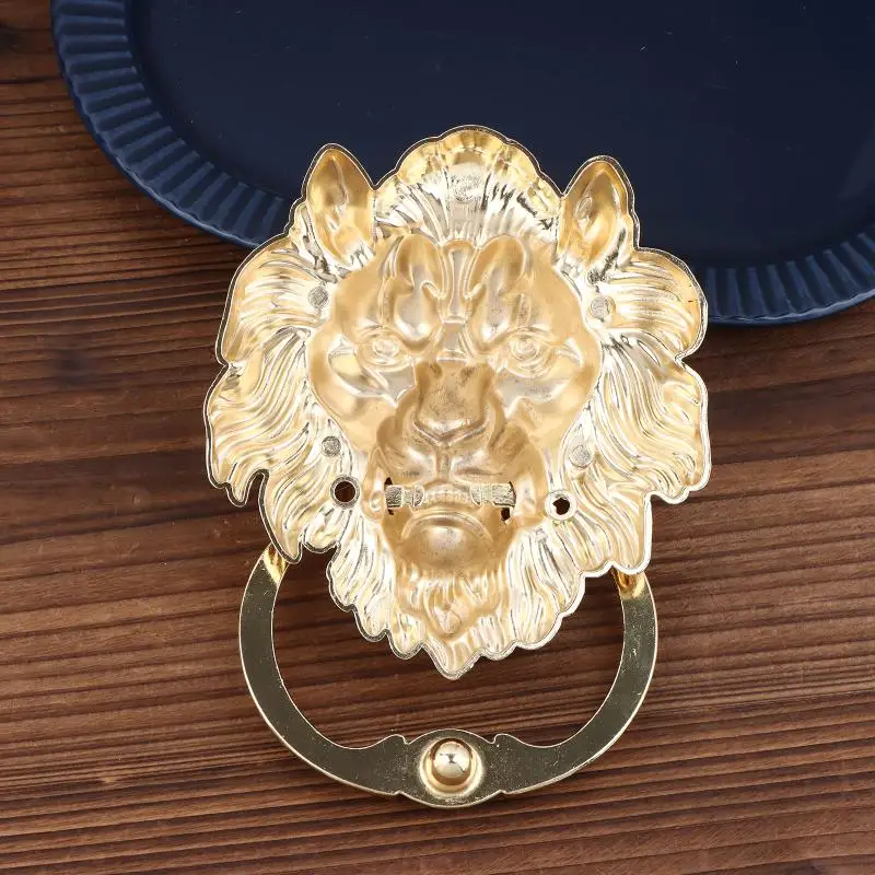 Hot Sale Lion Head Pull Door Handles Gold/Silver Zinc Alloy Front Door Knocker Metal Door Pulls Handles Decor Hardware
