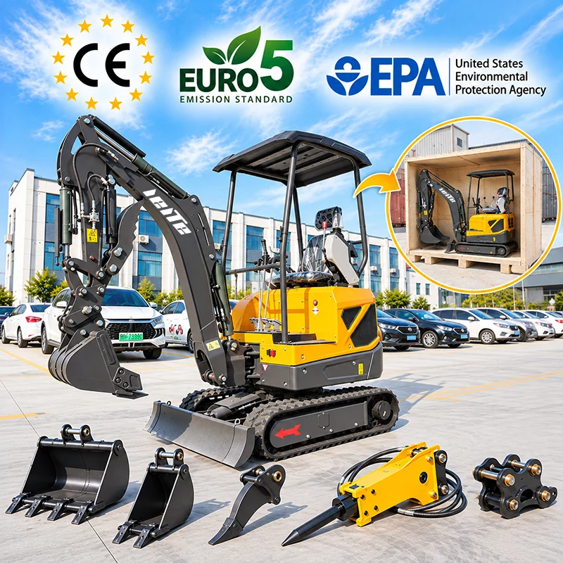 1,8 Tonnen Mini-Bagger 2 Tonnen EPA EURO5 Motor Mini-Bagger Landwirtschaftlicher Kleinbagger 1 Tonne 3 Tonnen Maschinenpreis Anpassbar