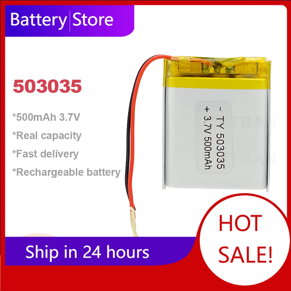 503035 3.7V 500mAh Long-lasting Rechargeable Polymer Li-ion Battery for DVD Navigation GPS Medical Equipment Coal Miner