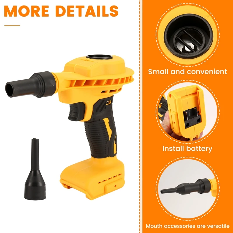Mesin debu udara tanpa kabel, alat listrik pembersih Inflator vakum pembersih efisien dapat diisi ulang untuk baterai Dewalt 18V 20V