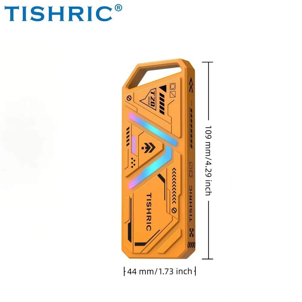 TISHRIC T20 10Gbps SSD NVME M2 Hard Drive Enclosure RGB CNC USB 3.0 To Type C Hdd Box For M.2 2230 2242 2260 2280 Hard Disk Case