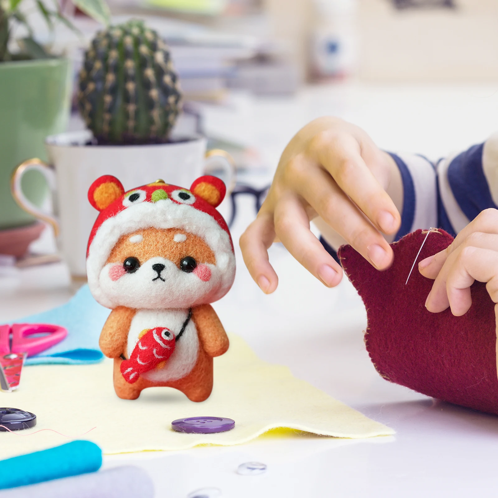 

1Set DIY Needle Felting Kit Wool Felt Crafts Material Easy to Use Beginner Friendly Felting Tools Set Convenient Craft Activity