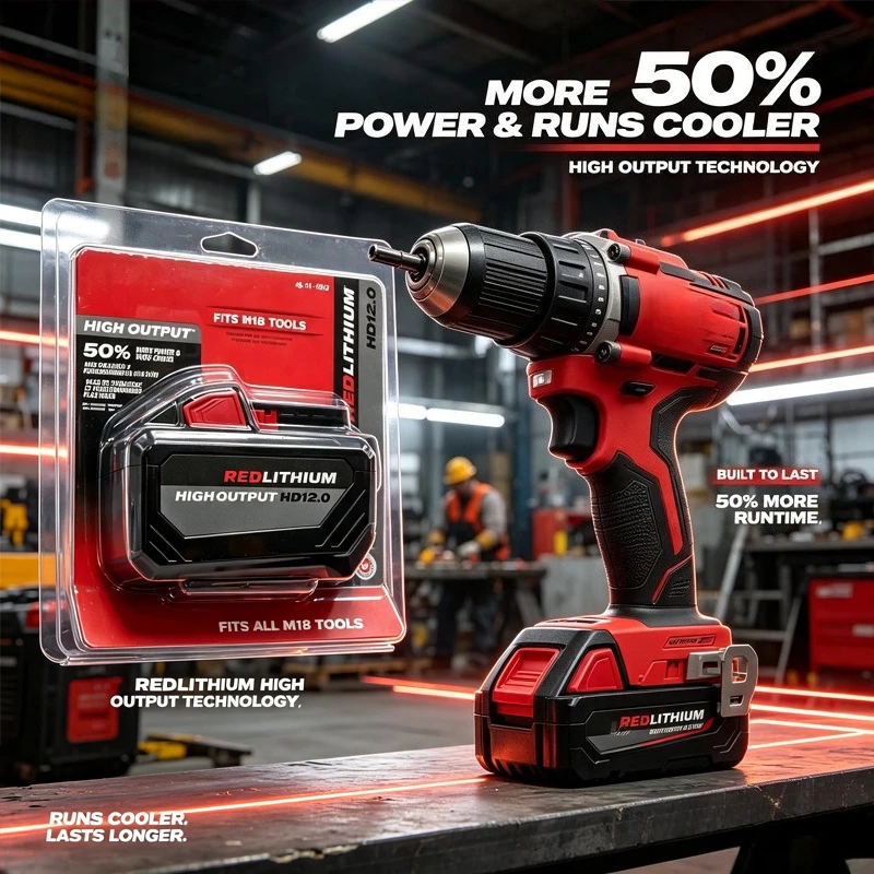 FOR Milwaukee M18 OEM 18V Lithium Battery M18B6 5.0/6.0/8.0/12.0Ah,Design for M18 Impact Drill 48-11-1860 48-11-1840 Battery