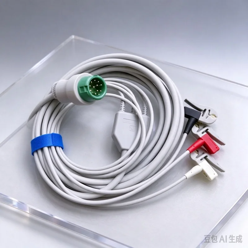 Cable FOR Mindray EA6231A 12-Pin 3-Lead Clip-Type ECG AHA Lead Wire