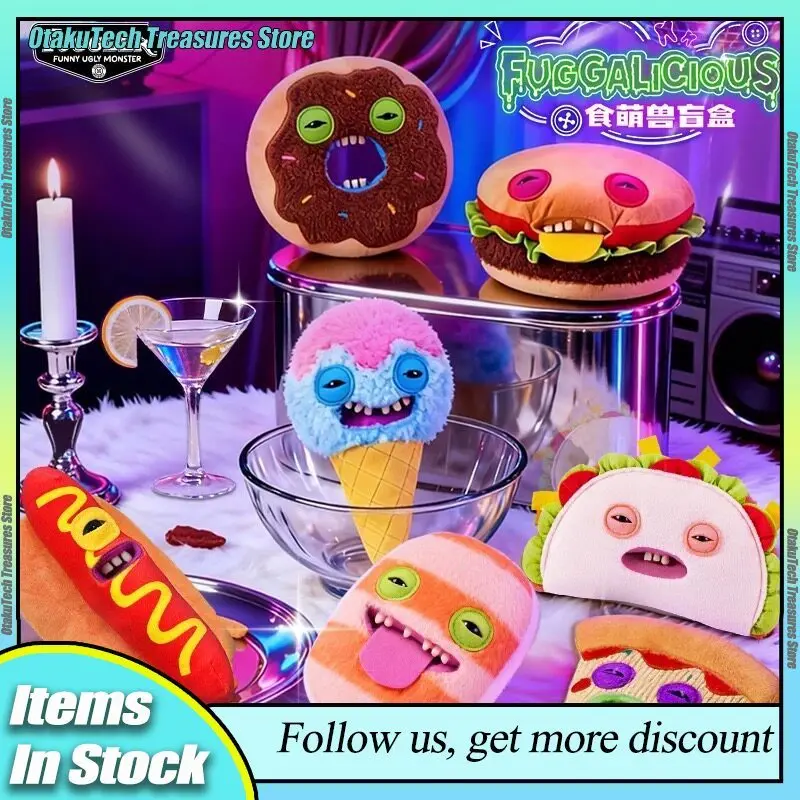 

Fuggler Original Fuggalicious Teeth Monster Plush Toy Blind Box Food Themed Ugly Cute Collectible Soft Trendy Doll Toy Gift