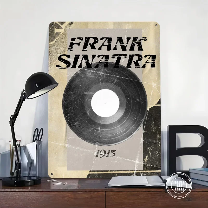 Frank Sinatra Vinyl Record Personalized 3D Textured Metal Poster Wall Art Tinplate Sign for Luxury Decoration Home Decorations