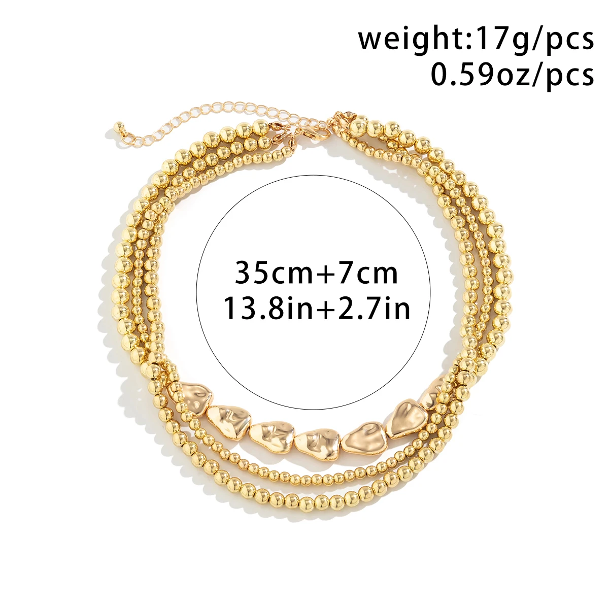 Layers Beads Chain Short Choker Necklace for Women Trendy CCB Material Beaded Chain Collar Neck 2023 Fashion Jewelry Accessories