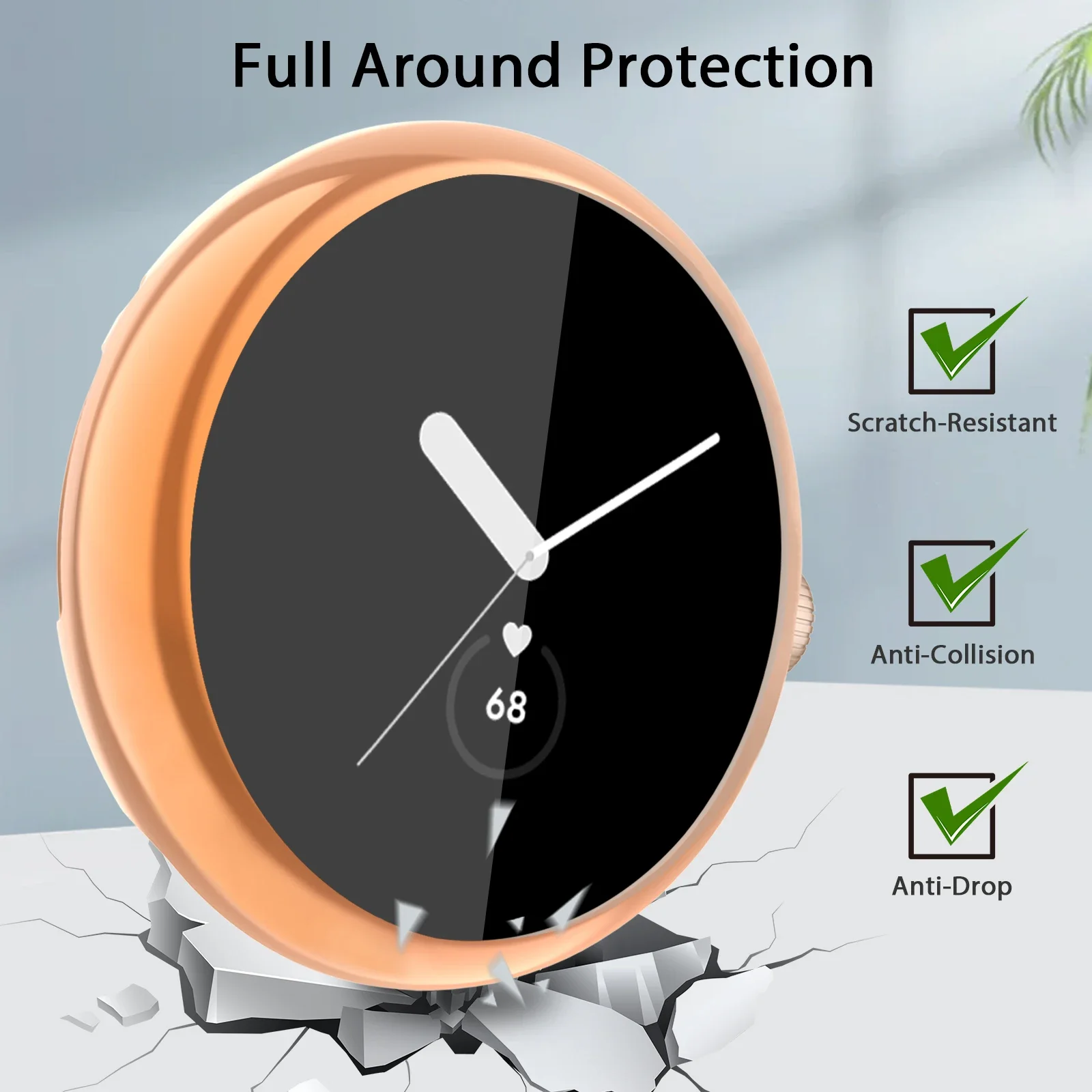 Custodia morbida in TPU per Google Pixel Watch Guscio protettivo a copertura totale per custodie ultrasottili per protezione schermo Google Pixel Watch