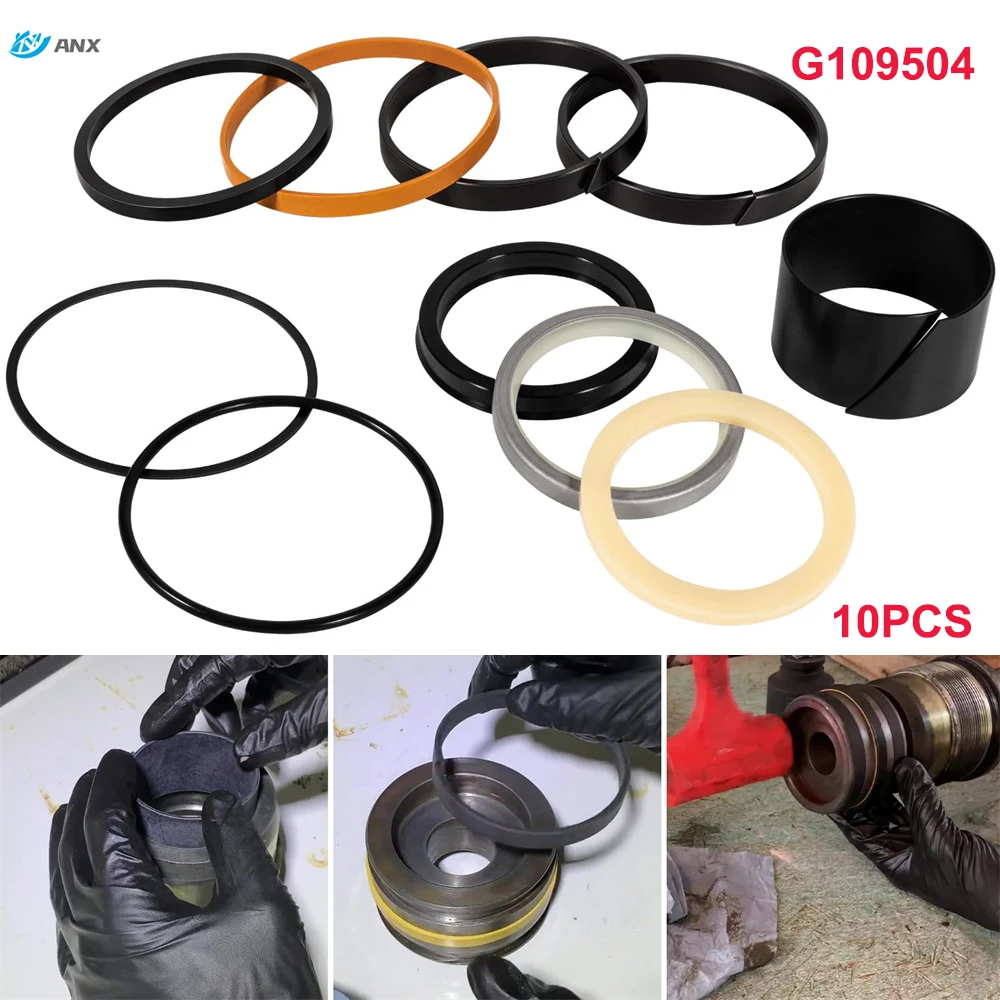 ANX G109504 Cylinder Seal Kit for Case Backhoe Loader Bucket 480D 580D 580SE 850C for Backhoe Loaders & Crawler/Dozers 10PCS