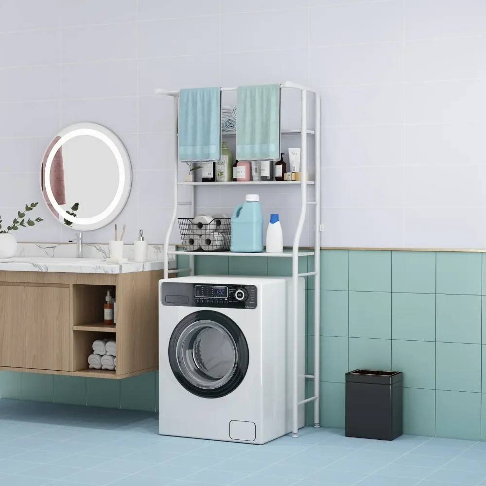 

Shelf Bathroom Storage Rack Space Saver,Over The Toilet Rack,Bathroom Corner Stand Storage Organizer Accessories,The Washing Ma