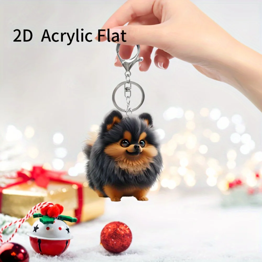 Cartoon Pomeranian Dog Pendant Versatile Charm Cute Puppy Keychain For Car Mirror,Backpacks,Home,Graduation Festive,Gift & Decor