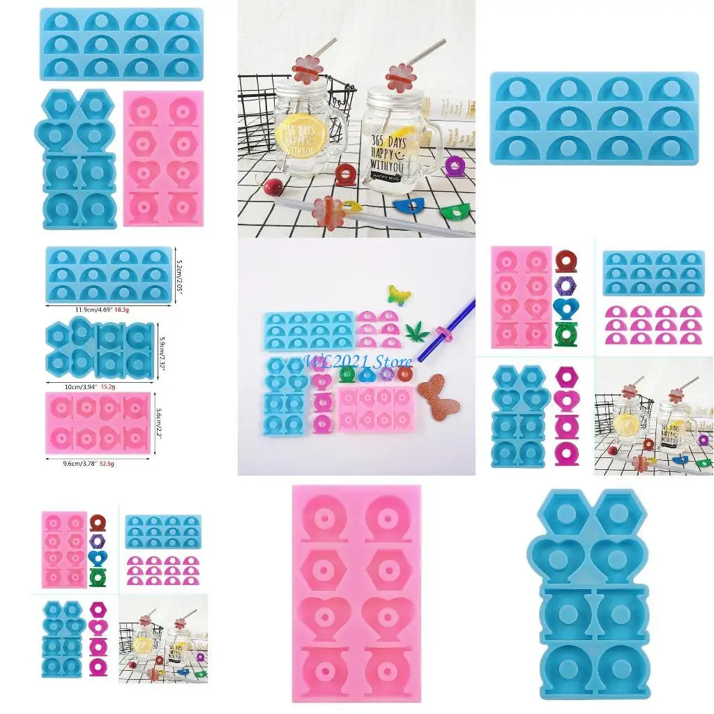 

G5GC Half Circle Straw Molds for DIY Handmade Epoxy Resin Craft Mold