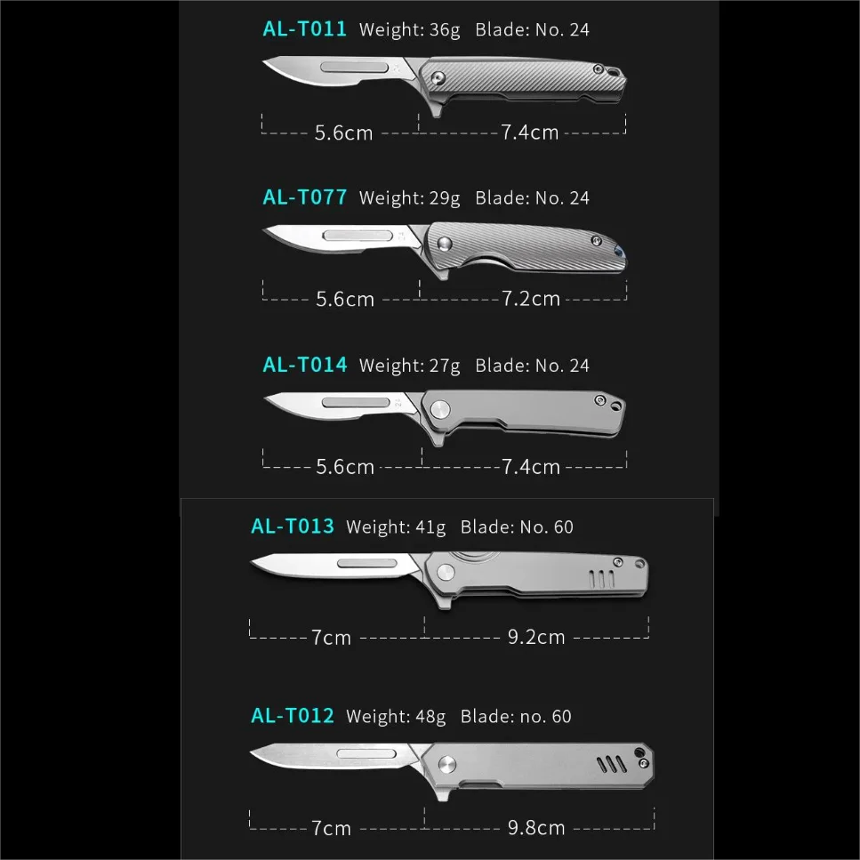 Imagem -05 - Titânio Quick Open Folding Knife Lâmina Destacável Autodefesa Camping Caça Ferramenta de Sobrevivência Edc Pocket Scalpel Estilos