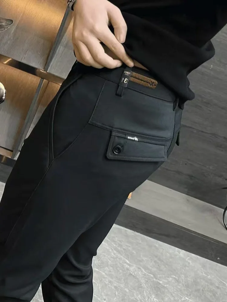 

Новые мужские повседневные брюки: комфортные, модные, деловые, весенне-осенние, с высокой талией, прямые, антибактериальные, цветные