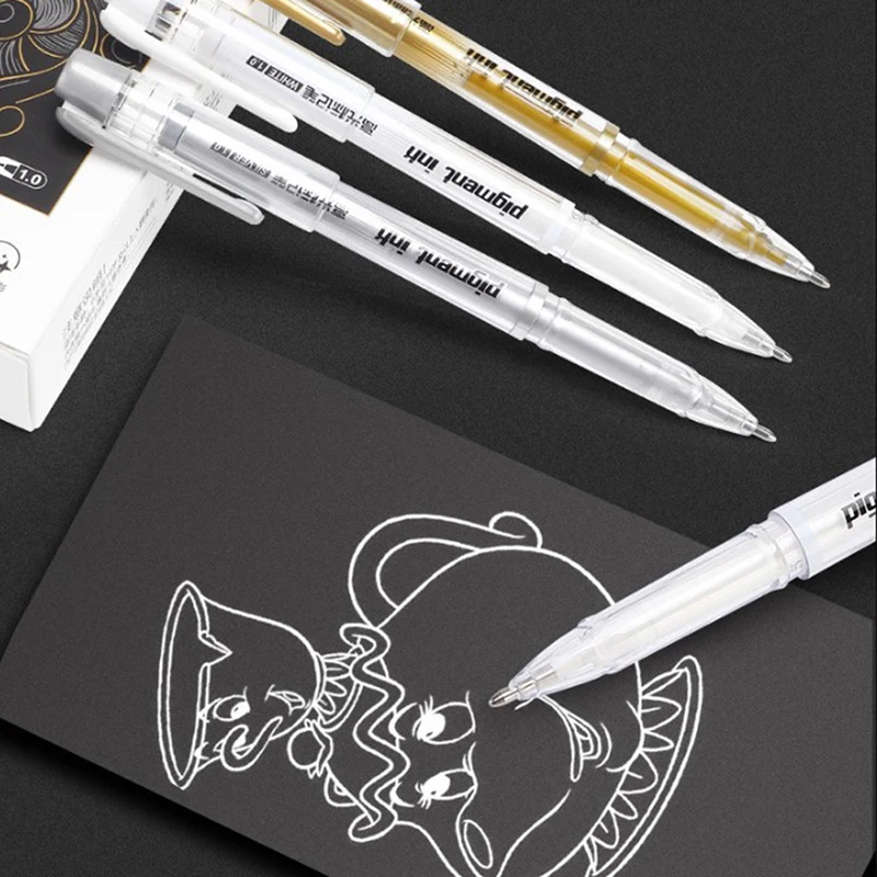 DIY Metal Waterproof Permanent Paint Marker Pens White Gold Silver 1.0mm Craftwork Resin Mold Pen Art Painting Supplies