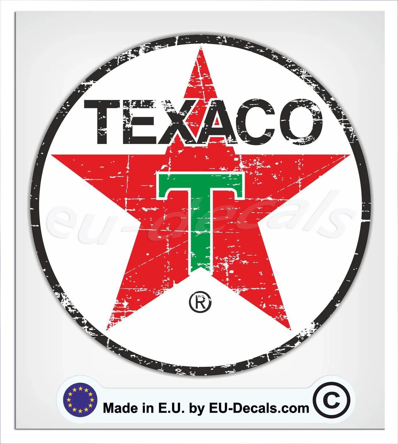 For Distressed Vintage Texaco Oil Laminated Decal Sticker vespa classic