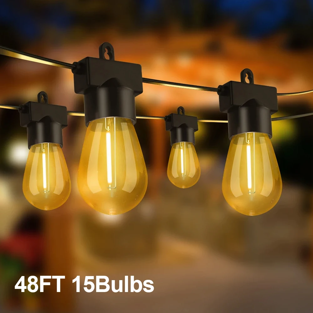 18M 30M ST38 LED-Außenlichterkette, bruchsicher, wasserdicht, 2200K Lichterkette für Weihnachtsbaum, Garten, Hochzeit, Dekorlampe – Detail 14