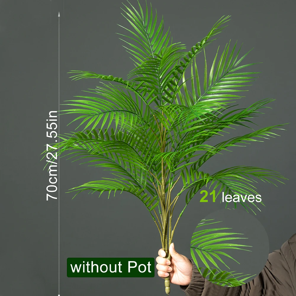 50–88 cm tropische künstliche Pflanzen, großer gefälschter Palme, Kunststoff, grüne Pflanze, Blätter, Ast für Garten, Zuhause, Büro, Dekoration – Detail 9