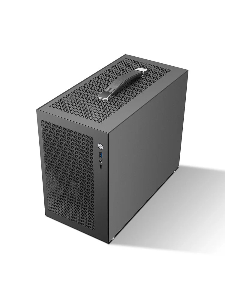 Portable Micro-ATX Desktop Case Model 5color fish, Magnesium Alloy Computer Chassis with Carry Handle & Transparent Side Panel
