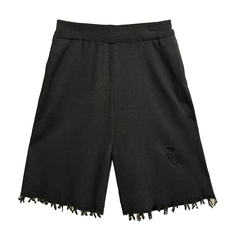 

Summer 2025 high stretch pants, waist black pocket shorts, round neck knee high new pants for women's fashion