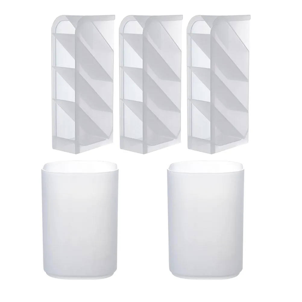5Pcs Desktop Pen Holder Multifunctional Stationery Case Office Home Organizer Large Capacity PP Storage Box Table Decor