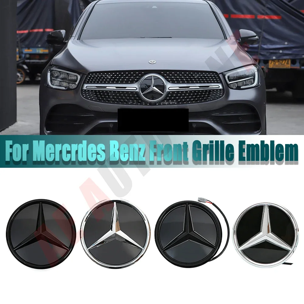 

For Mercedes Benz GLC X253 GLE W167 GLS X167 V W447 silver Border Newest 3D And Black Border LED Mirror Grille Star Logo Emblem