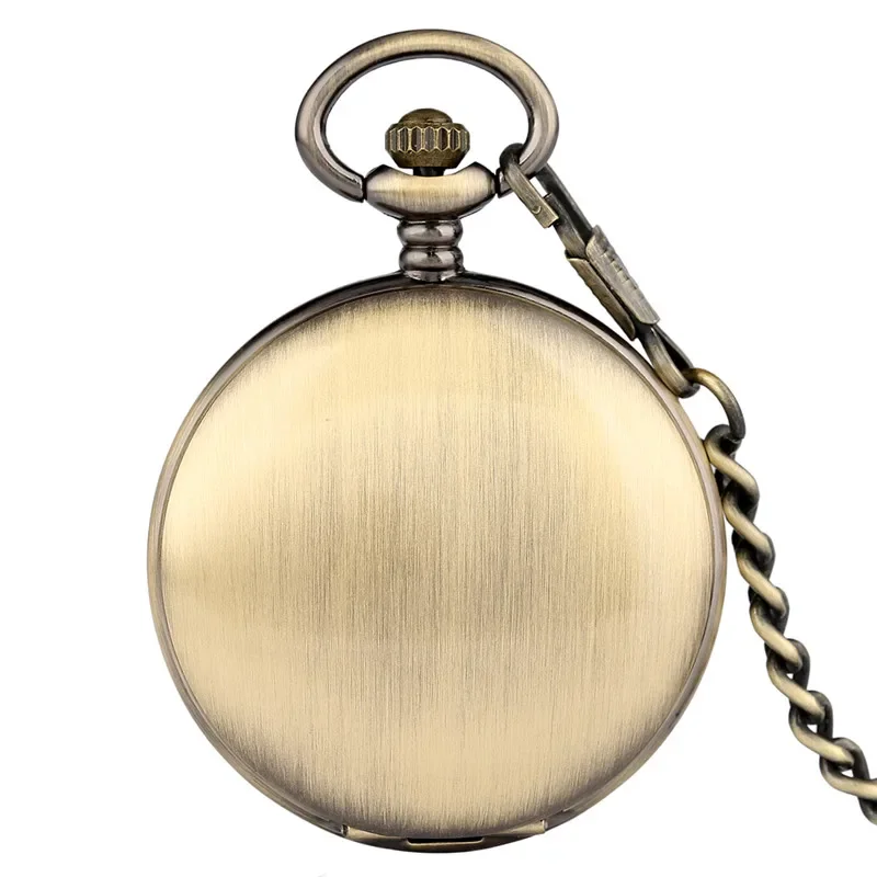 Classical Hand Winding Mechanical Pocket Watch for Men Women Double Open Design Vintage Pendant Chain Clock  with Roman Number