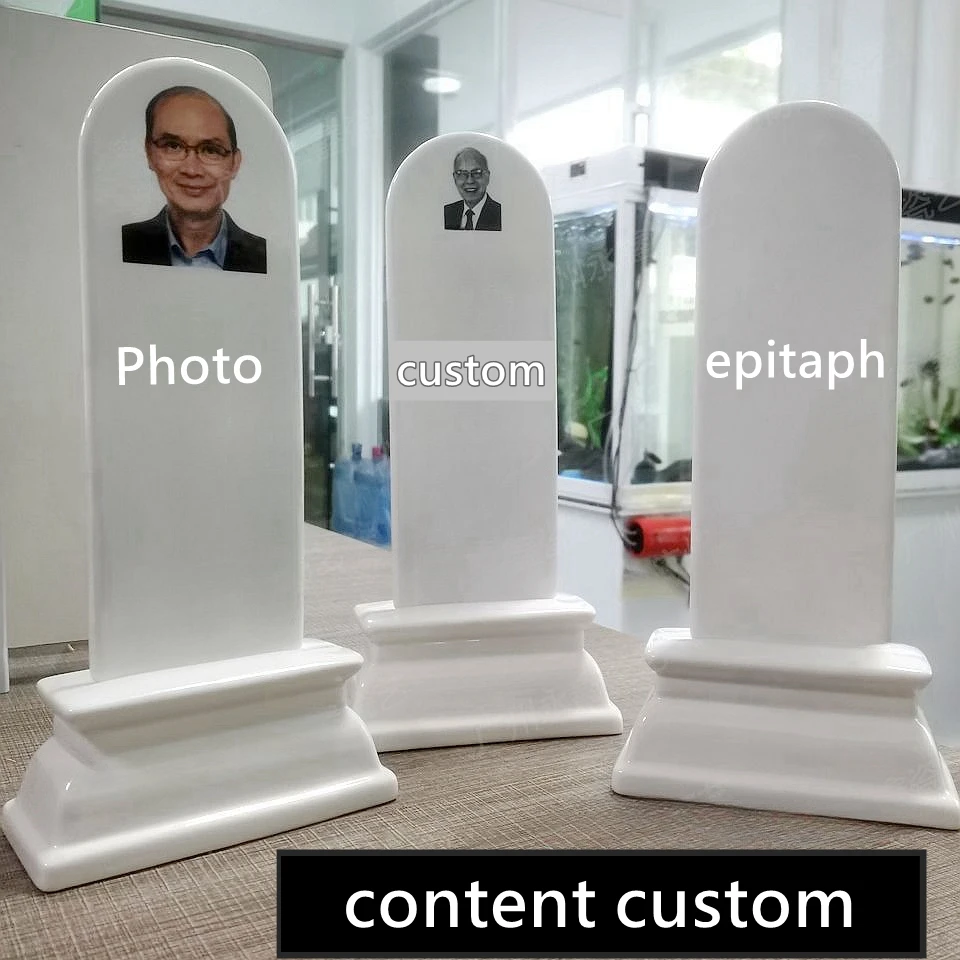 Ceramic Epitaph Porcelain Photo Souvenirs of the Dead Tombstone Custom Spiritual Ornaments Vic Word Souvenir Trims Memorabilia