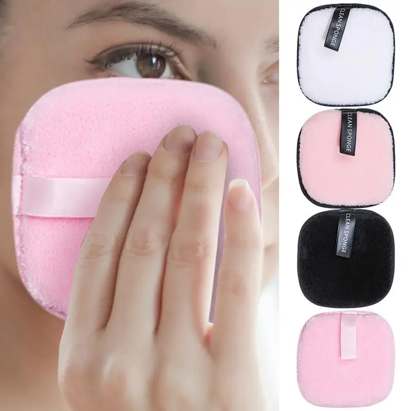 4pcs Face Towel Cloth Reusable Makeup Remover Pads Washable Make Up Towel Cosmetics Washable Makeup Towel Cleaning Sponge